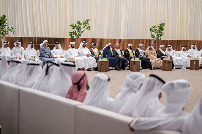 Video | Rulers of Ajman, Umm Al Qaiwain, Sheikhs offer condolences on death of Hazza bin Sultan bin Zayed
