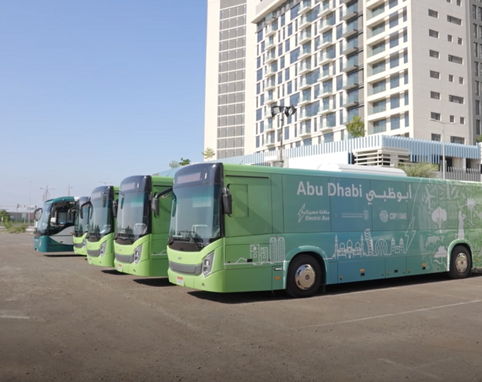 Integrated Transport Centre electric bus fleet providing sustainable transport to COP28 UAE