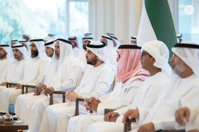 Hamdan bin Zayed receives citizens at Al Dhannah Palace and commends outstanding talent in Al Dhafra Region