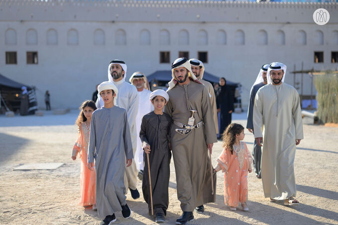 In the presence of Hamed bin Zayed, Khaled bin Mohamed bin Zayed visits Al Hosn Festival