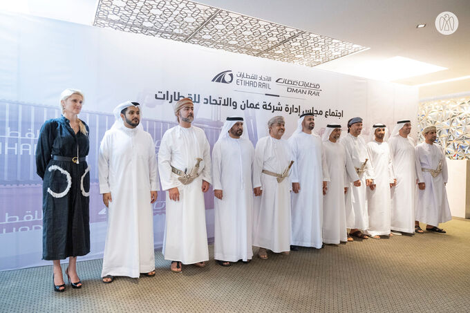 Theyab bin Mohamed bin Zayed attends Oman and Etihad Rail Company board meeting in Muscat