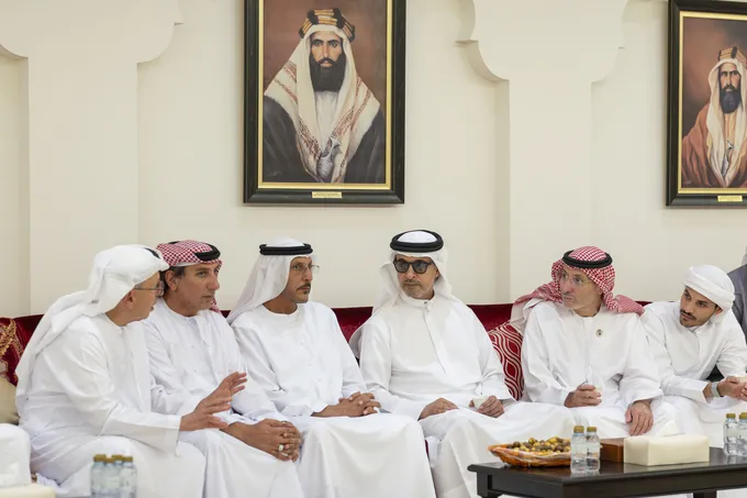 Hazza bin Zayed offers condolences on the passing of Mahmoud Ahmed Al Qaisiya