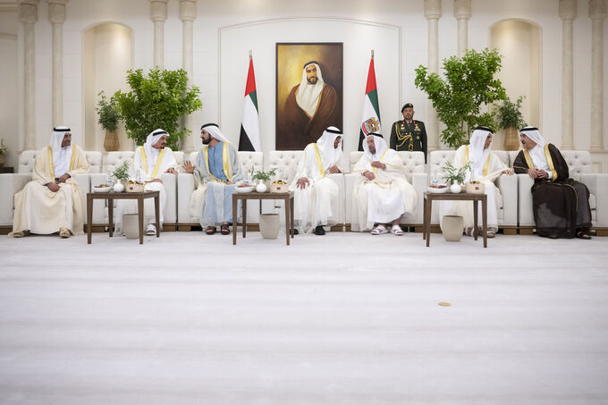 UAE President receives Rulers of Emirates, Crown Princes on Eid Al Adha