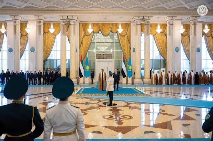 Crown Prince of Abu Dhabi arrives at Presidential Palace in Astana