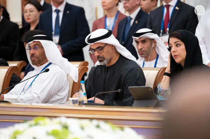 On behalf of the UAE President.. Crown Prince of Abu Dhabi attends Supreme Eurasian Economic Council meeting