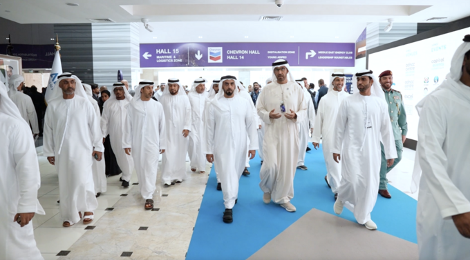 Saif bin Zayed tours pavilions at ADIPEC 2024