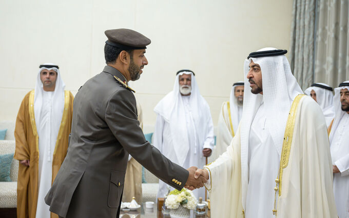 Hamdan bin Zayed receives well-wishers on the occasion of Eid Al Adha