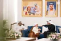 Khaled bin Mohamed bin Zayed visits Abdallah bin Bayyah at his residence in Abu Dhabi 