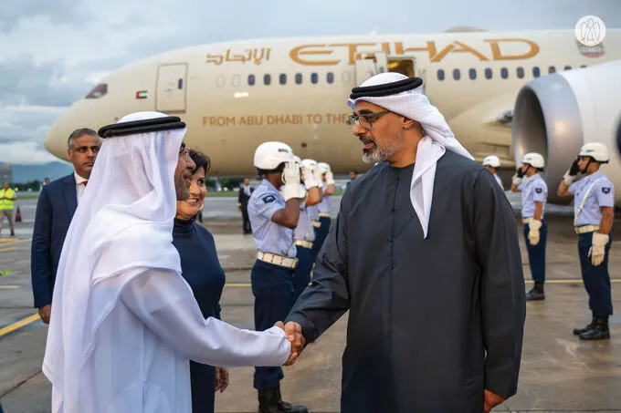 On behalf of the UAE President, Crown Prince of Abu Dhabi arrives in Brazil to attend G20 summit