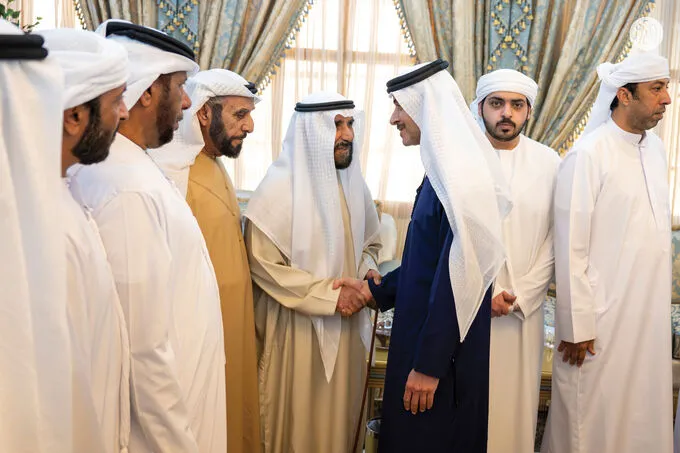 Hazza bin Zayed visits Khalfan Sultan Hudairem Al Ketbi in Al Ain