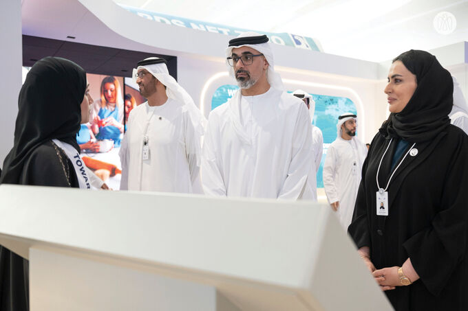 Khaled bin Mohamed bin Zayed tours ADIPEC 2023