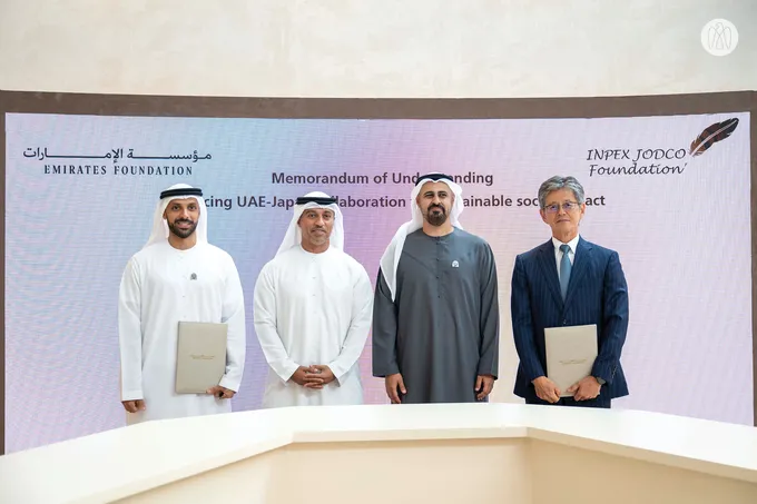 In the presence of Theyab bin Mohamed bin Zayed, Emirates Foundation and INPEX JODCO Foundation sign agreement to advance collaboration in community development and sustainable impact