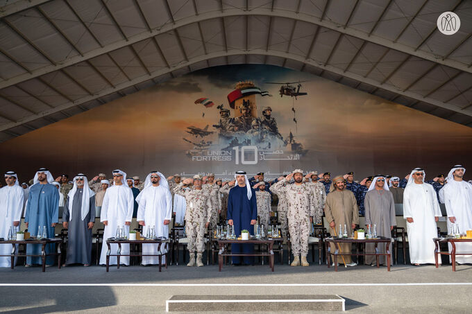 Under the patronage of the UAE President, Hazza bin Zayed attends Union Fortress 10 military parade in Al Ain