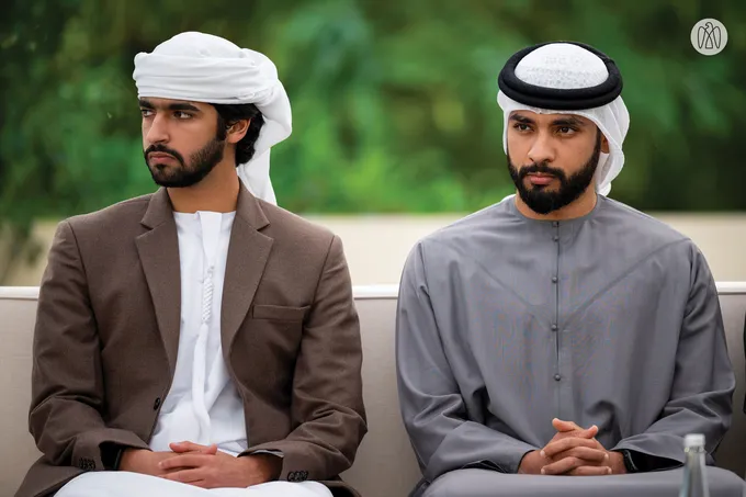 Hazza bin Zayed receives sheikhs, officials and citizens at Al Maqam Palace in Al Ain Region