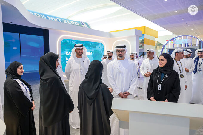 Khaled bin Mohamed bin Zayed tours ADIPEC 2023