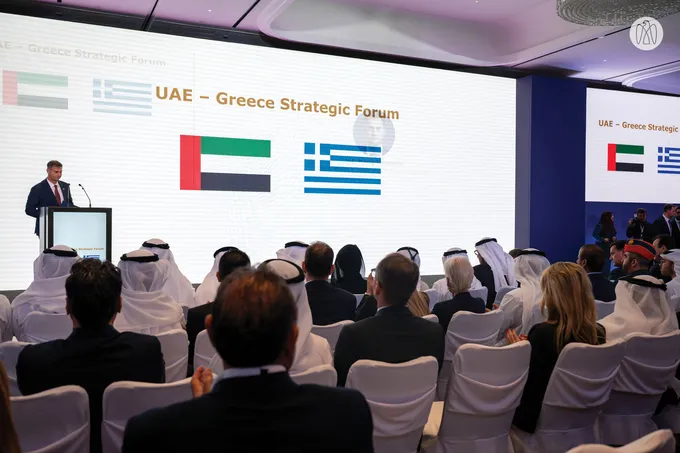 Crown Prince of Abu Dhabi and Greek Prime Minister attend UAE-Greece Strategic Forum in Athens