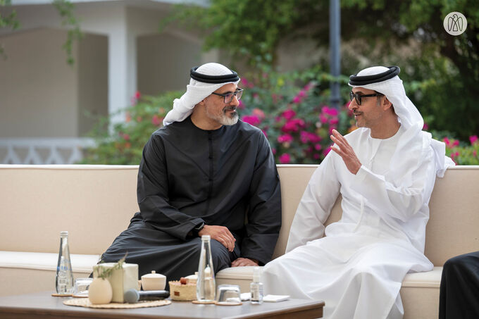 V|Hazza bin Zayed receives Khaled bin Mohamed bin Zayed at Al Maqam Palace in Al Ain Region