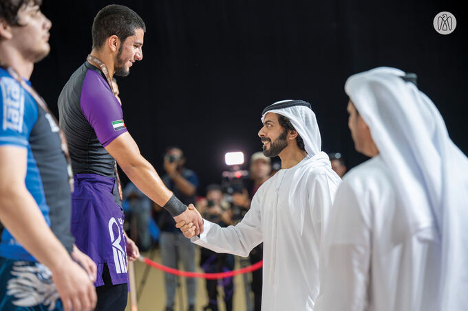 Khalifa bin Tahnoon bin Mohammed attends Khaled bin Mohamed bin Zayed Jiu-Jitsu Championship Round 3