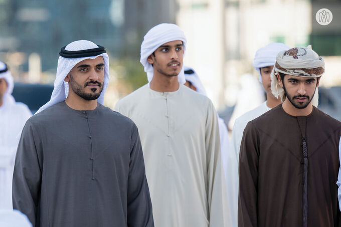 In the presence of Hamed bin Zayed, Khaled bin Mohamed bin Zayed visits Al Hosn Festival