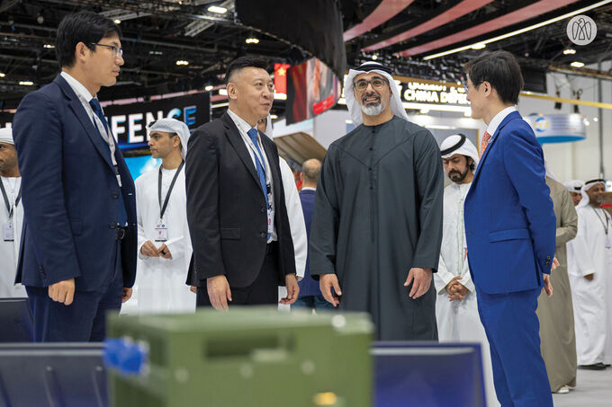 Khaled bin Mohamed bin Zayed visits IDEX 2025