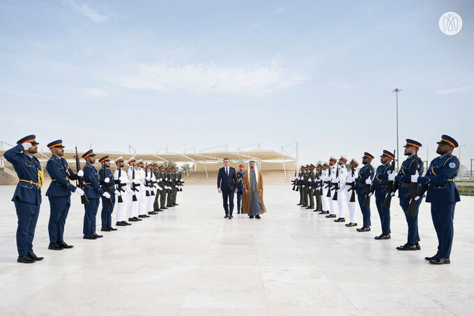 Theyab bin Mohamed bin Zayed receives Prime Minister of Republic of North Macedonia at Wahat Al Karama