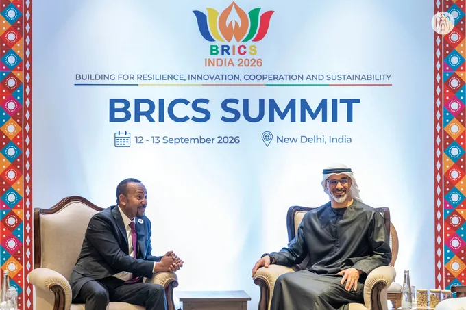 Crown Prince of Abu Dhabi meets Prime Minister of Ethiopia on sidelines of BRICS Summit in New Delhi