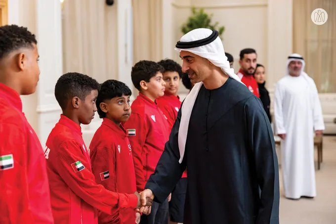 Hamdan bin Mohamed bin Zayed receives winners of UAE Wrestling Federation Cup and UAE Wrestling Clubs League for 2025–2026 season
