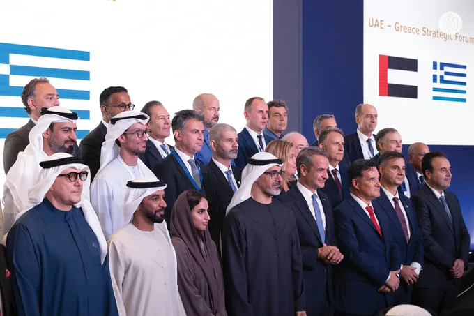 Crown Prince of Abu Dhabi and Greek Prime Minister attend UAE-Greece Strategic Forum in Athens