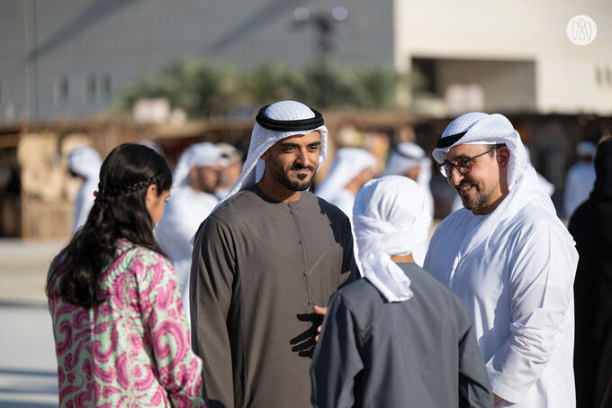 In the presence of Hamed bin Zayed, Khaled bin Mohamed bin Zayed visits Al Hosn Festival
