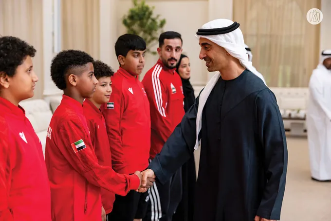 Hamdan bin Mohamed bin Zayed receives winners of UAE Wrestling Federation Cup and UAE Wrestling Clubs League for 2025–2026 season