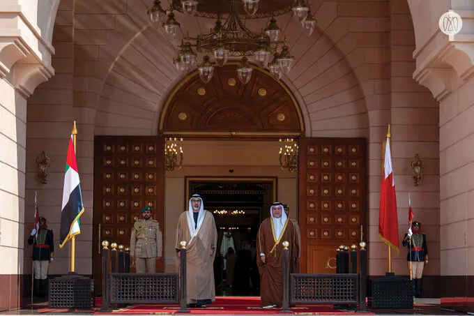 Crown Prince of Abu Dhabi arrives at Gudaibiya Palace in Manama