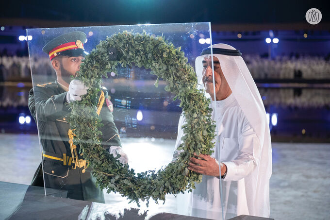 Ruler of Umm Al Quwain witnesses Commemoration Day ceremony at Wahat Al Karama