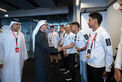 Khaled bin Mohamed bin Zayed meets UAE Team Emirates XRG cyclists on 2nd stage of UAE Tour 2025