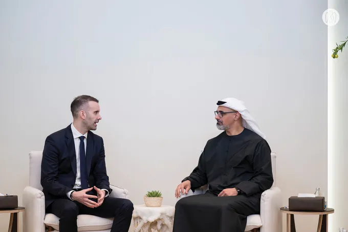 Khaled bin Mohamed bin Zayed meets Prime Minister of Montenegro at World Governments Summit