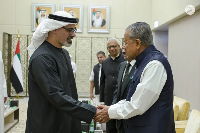 Khaled bin Mohamed bin Zayed meets Chief Minister of Kerala