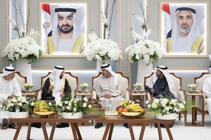 Hazza bin Zayed attends Khalifa Hadef Jouan Al Dhaheri wedding reception