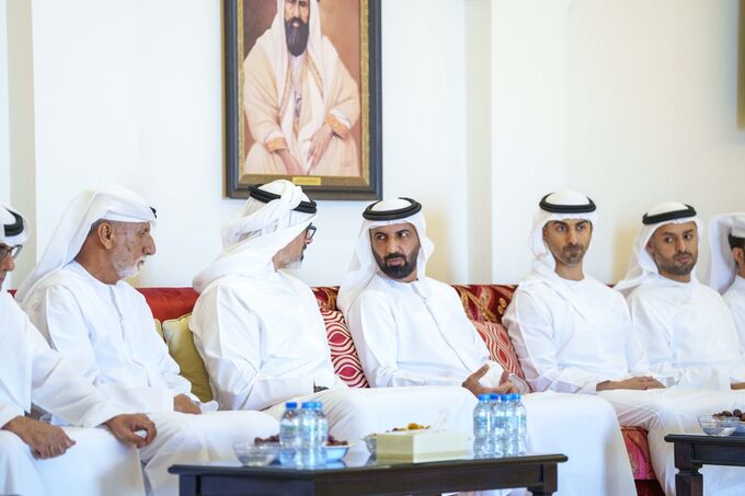 Khaled bin Mohamed bin Zayed offers condolences to Staff Brigadier Abdullah Mohamed Saeed Al Dhaheri on the passing of his mother