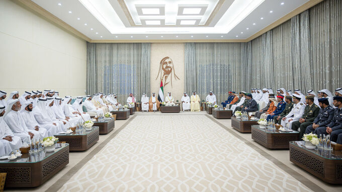 Hamdan bin Zayed receives well-wishers on the occasion of Eid Al Adha