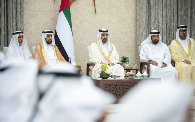 Hamdan bin Zayed receives well-wishers on the occasion of Eid Al Adha