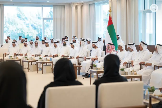Hamdan bin Zayed receives citizens at Al Dhannah Palace and commends outstanding talent in Al Dhafra Region
