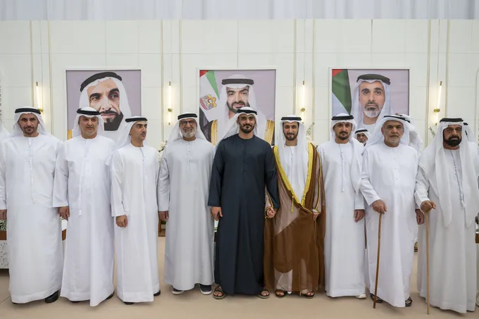 v|Zayed bin Mohamed bin Zayed attends Al Neyadi and Al Shamsi weddings reception