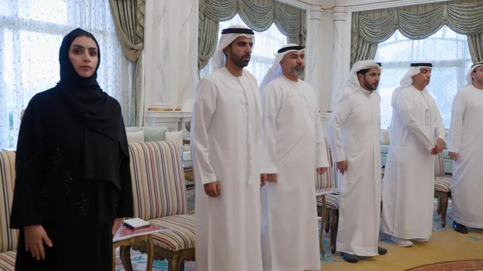 Hazza bin Zayed receives delegation from Etihad Rail to review progress of UAE National Railway Network project in Al Ain Region