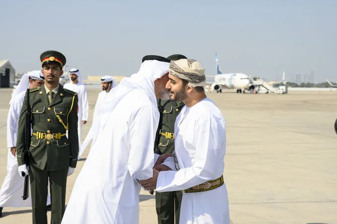 Khaled bin Mohamed bin Zayed receives Theyazin bin Haitham Al Said