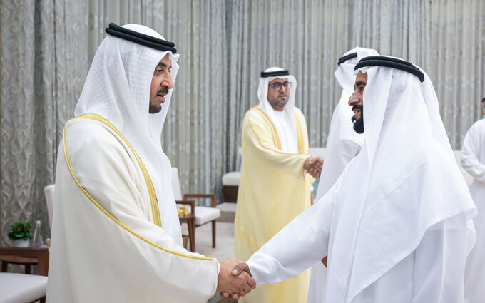 Hamdan bin Zayed receives well-wishers on the occasion of Eid Al Adha