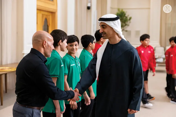 Hamdan bin Mohamed bin Zayed receives winners of UAE Wrestling Federation Cup and UAE Wrestling Clubs League for 2025–2026 season