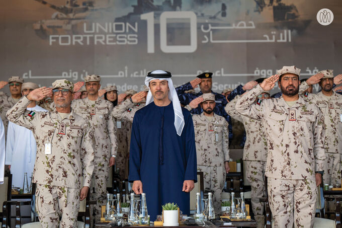 Under the patronage of the UAE President, Hazza bin Zayed attends Union Fortress 10 military parade in Al Ain