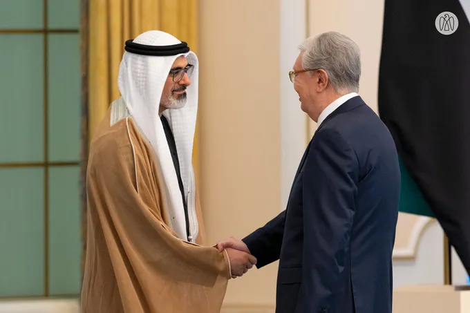 Crown Prince of Abu Dhabi arrives at Presidential Palace in Astana