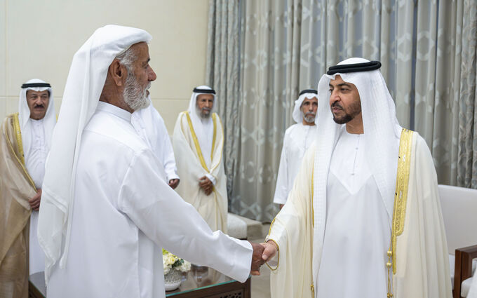 Hamdan bin Zayed receives well-wishers on the occasion of Eid Al Adha