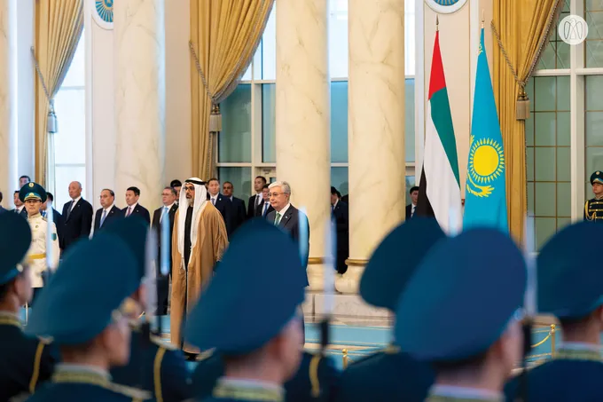 Crown Prince of Abu Dhabi arrives at Presidential Palace in Astana