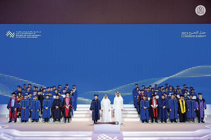 Hamed bin Zayed attends Mohamed bin Zayed University of Artificial Intelligence class of 2023 commencement ceremony